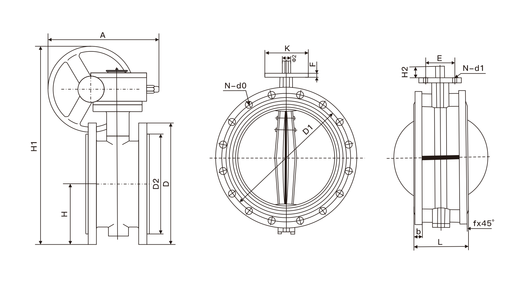 蜗轮法兰式软密封蝶阀(图1) 蜗轮法兰式软密封蝶阀(图1)