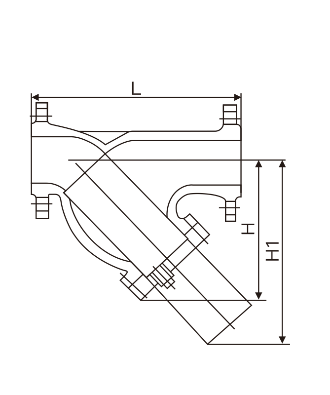 Y型法兰过滤器(图1) Y型法兰过滤器(图1)