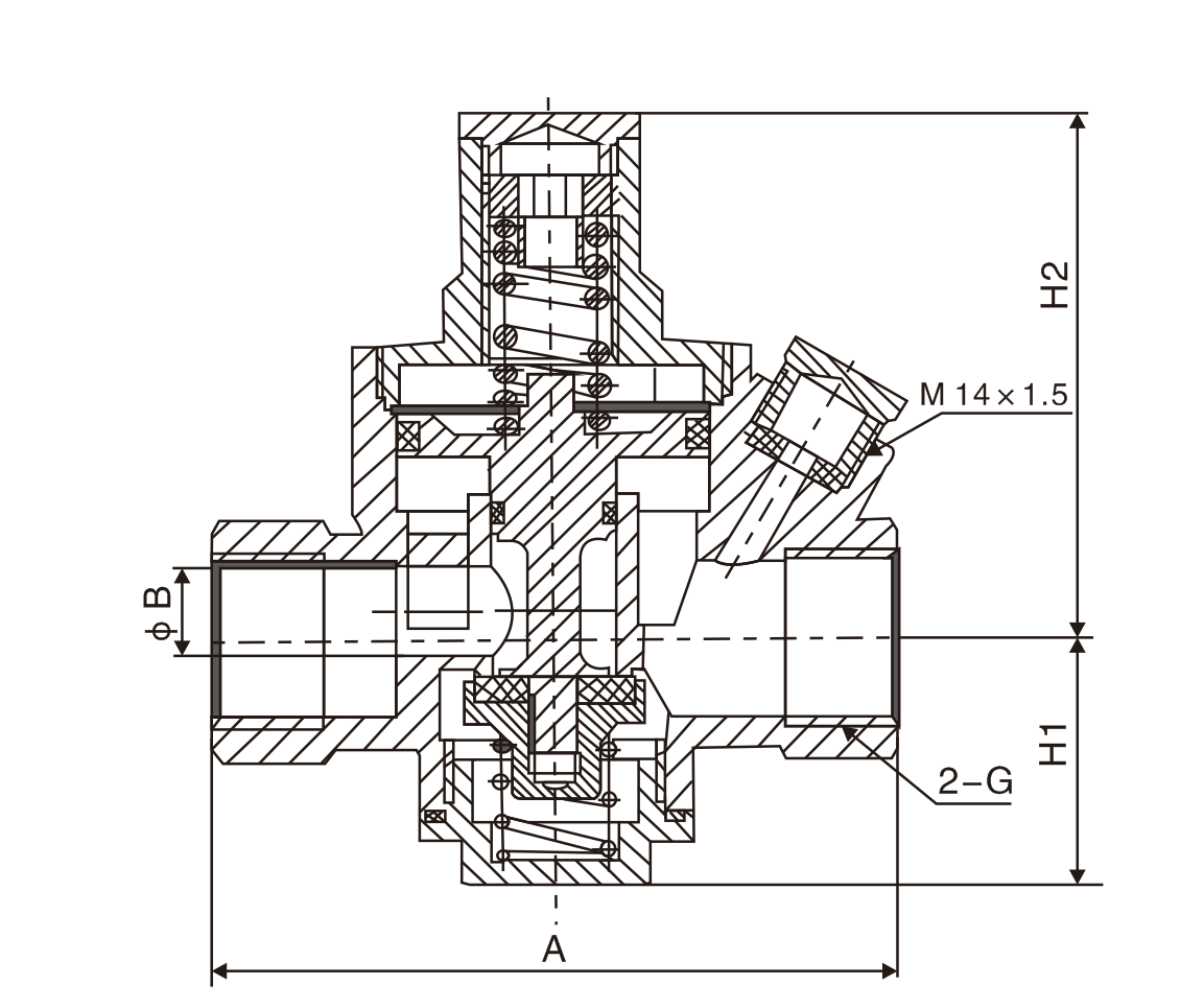 黄铜活塞式减压阀(图1) 黄铜活塞式减压阀(图1)