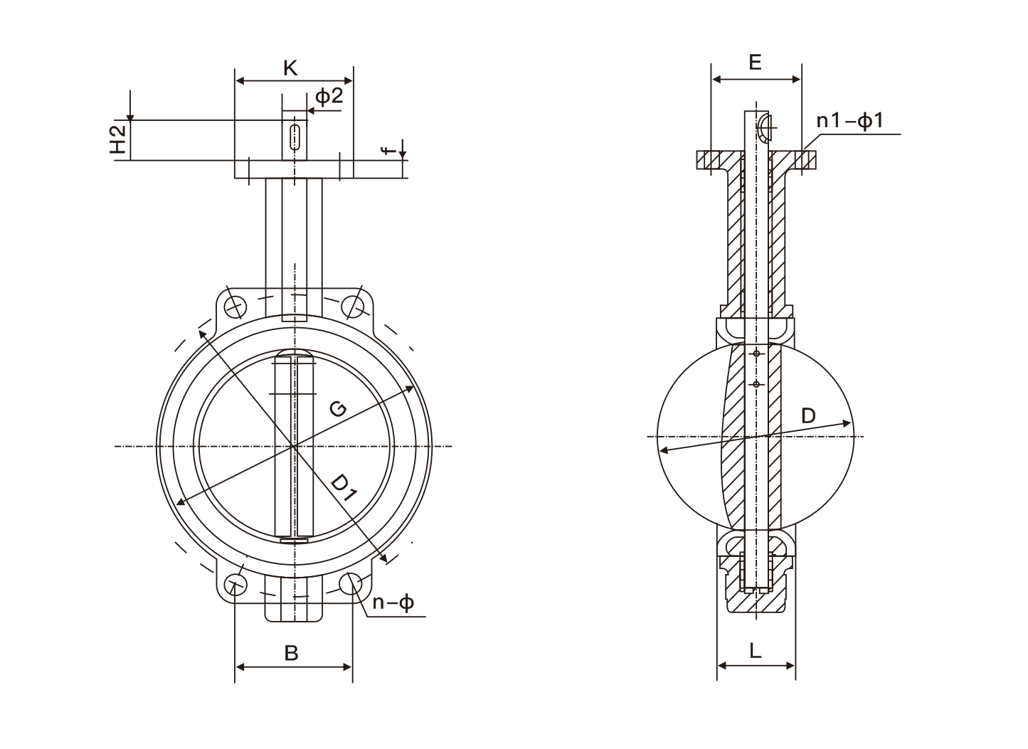 电动对夹式中线蝶阀(图1) 电动对夹式中线蝶阀(图1)