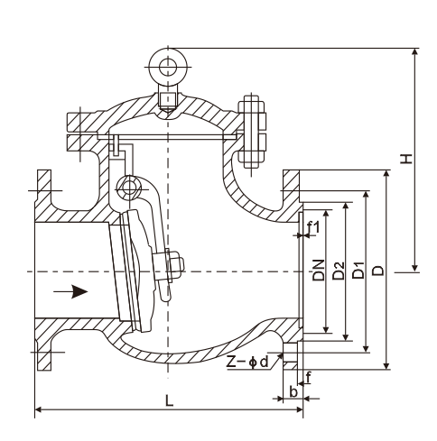 不锈钢旋启式止回阀(图1) 不锈钢旋启式止回阀(图1)