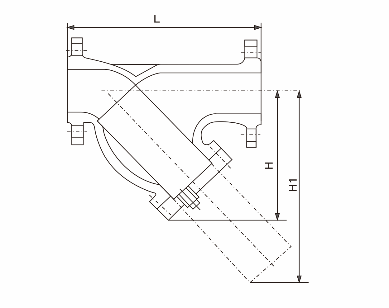 不锈钢Y型过滤器(图1) 不锈钢Y型过滤器(图1)