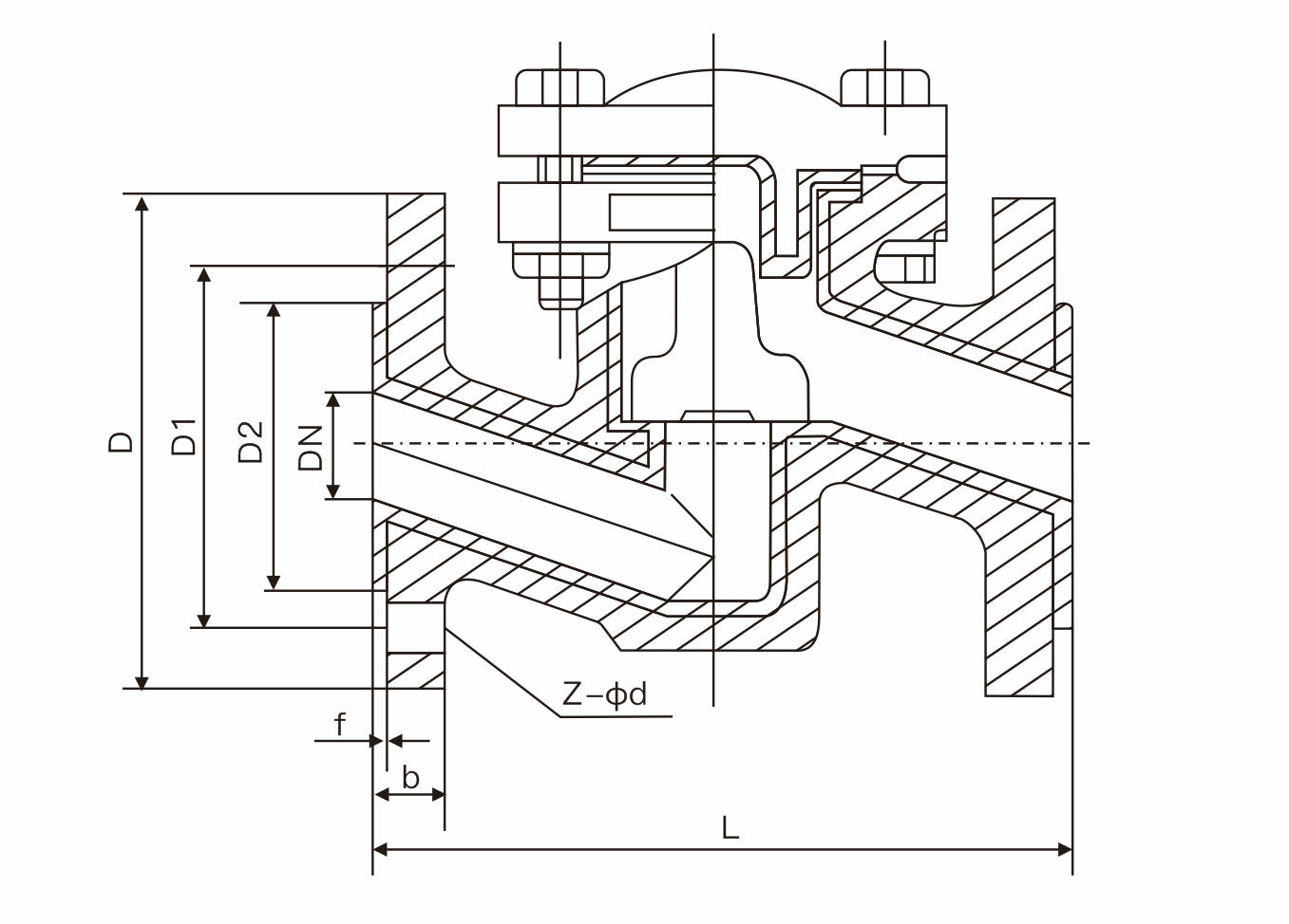 升降式衬氟止回阀(图1) 升降式衬氟止回阀(图1)