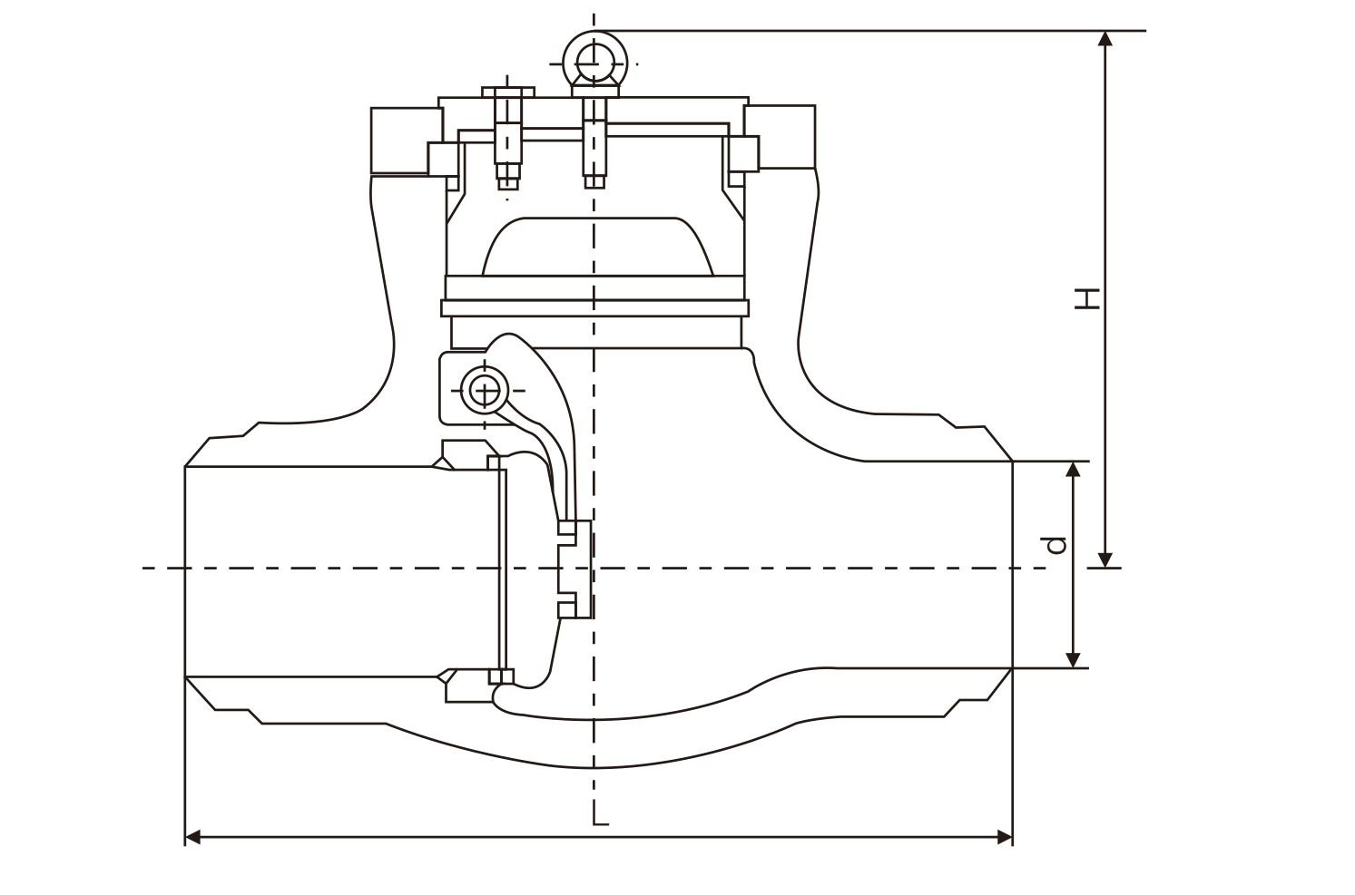 电站高压旋启式止回阀(图1) 电站高压旋启式止回阀(图1)