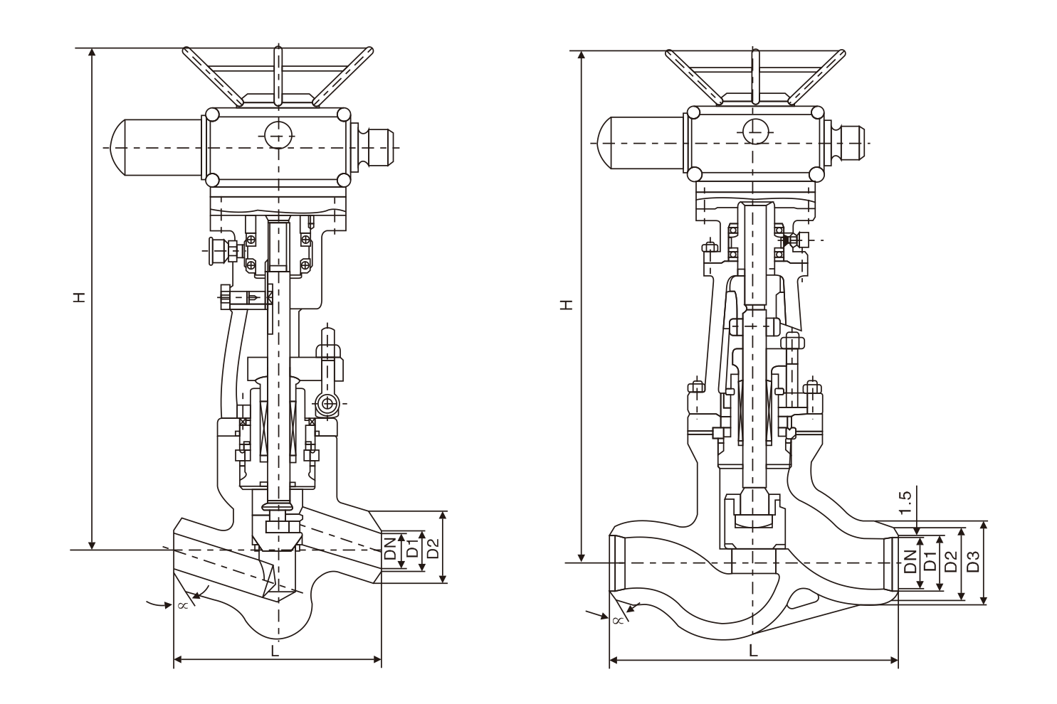 高温高压电动截止阀 (图1) 高温高压电动截止阀 (图1)