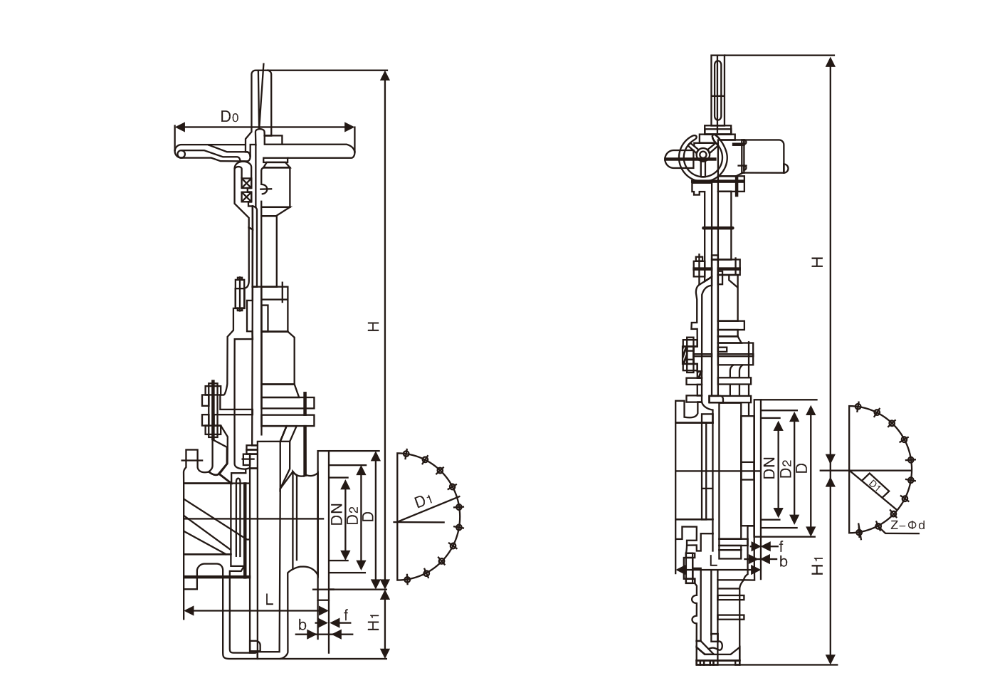 电动带导流孔平板闸阀(图1) 电动带导流孔平板闸阀(图1)