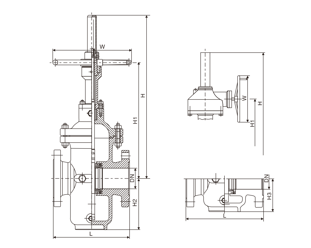 平行式单闸板闸阀(图1) 平行式单闸板闸阀(图1)