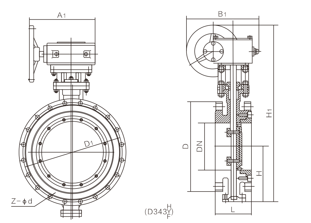 三偏心金属硬密封蝶阀(图1) 三偏心金属硬密封蝶阀(图1)